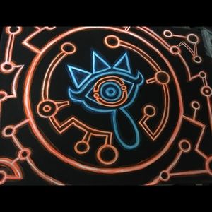 Shiekah Slate 11x14inch neon glow acrylic painting